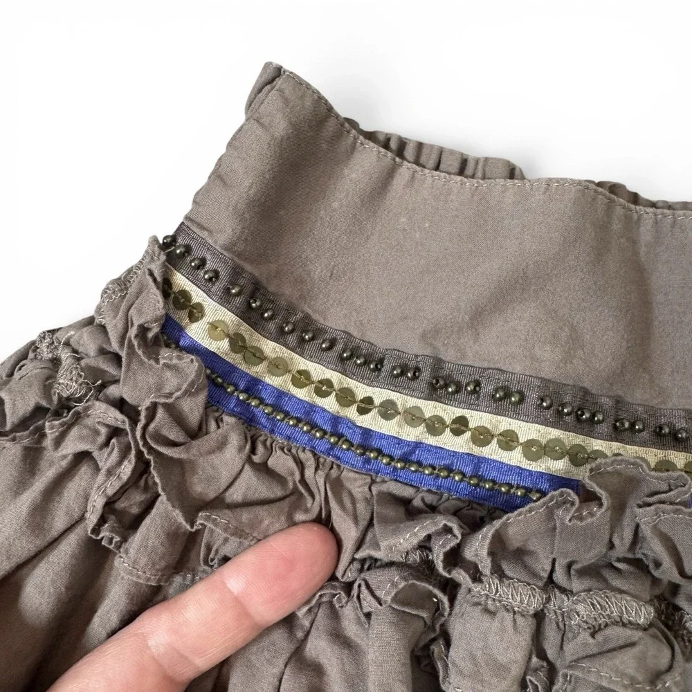 Lili Gaufrette Girls Tiered Mini Skirt Size 4 Years Smocked Beaded Sequins Y2K